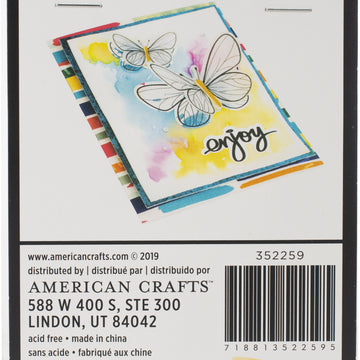 American Crafts Vicki Boutin Wildflower & Honey Layered Stickers 6/Pkg - Vellum Butterflies W/Gold Foil Accents