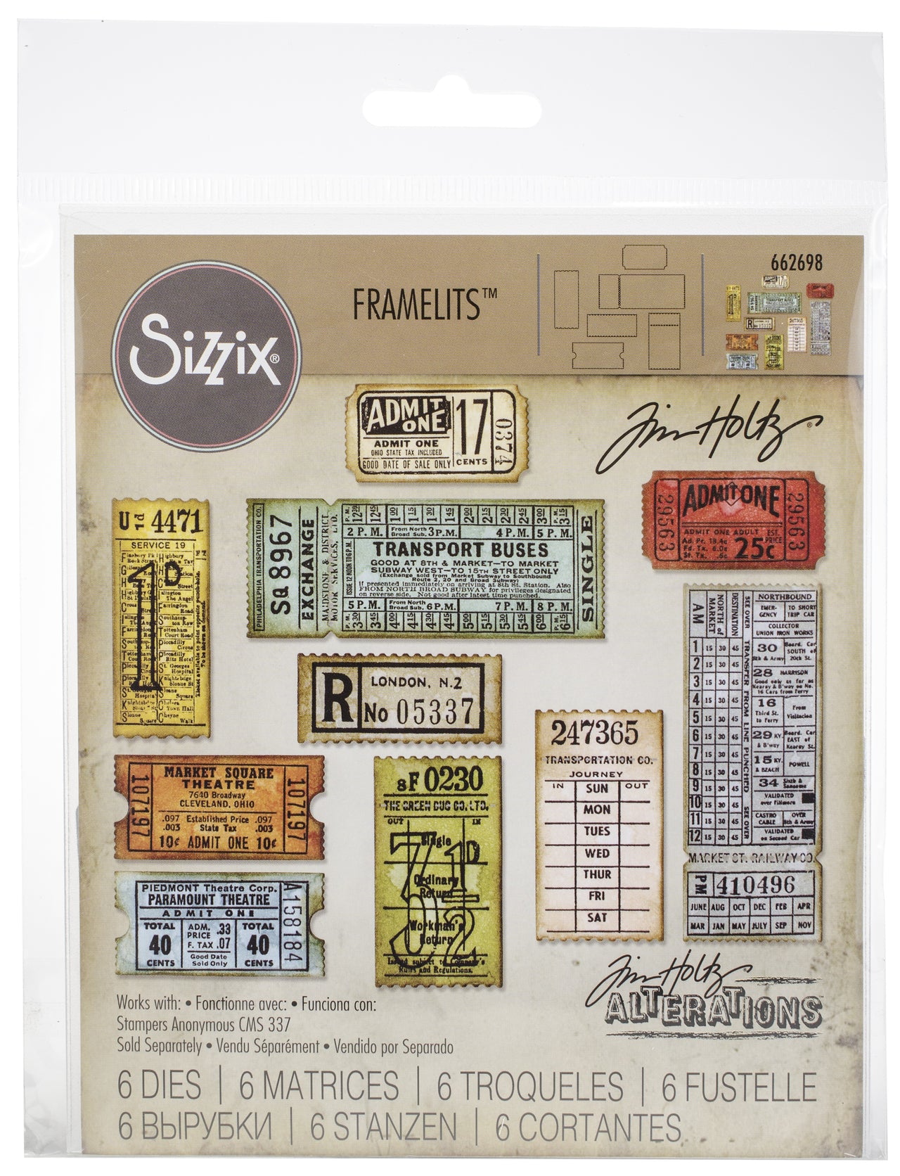Sizzix Thinlits Dies By Tim Holtz - Ticket Booth