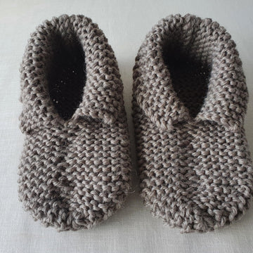 Sampson - Chunky garter stitch slippers with cuff