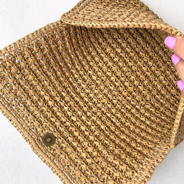 Raffia clutch bag 1