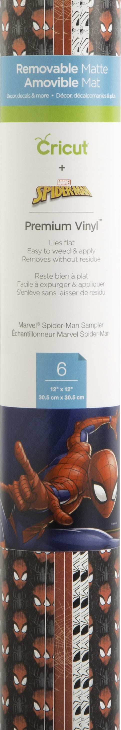 Cricut Marvel Patterned Vinyl Sampler 12"X12" Roll 6/Pkg - Marvel Spiderman
