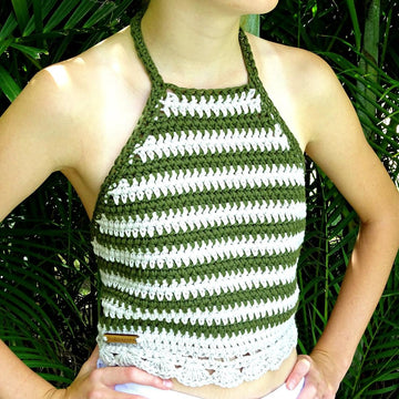 Crochet Striped Halter Top