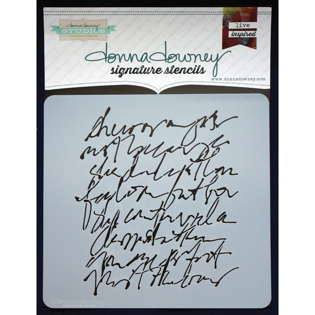 Donna Downey Stencils Donna Downey Signature Stencils 8.5"X8.5" - Scribble Script