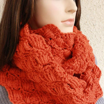 Chunky Infinity Orange Scarf