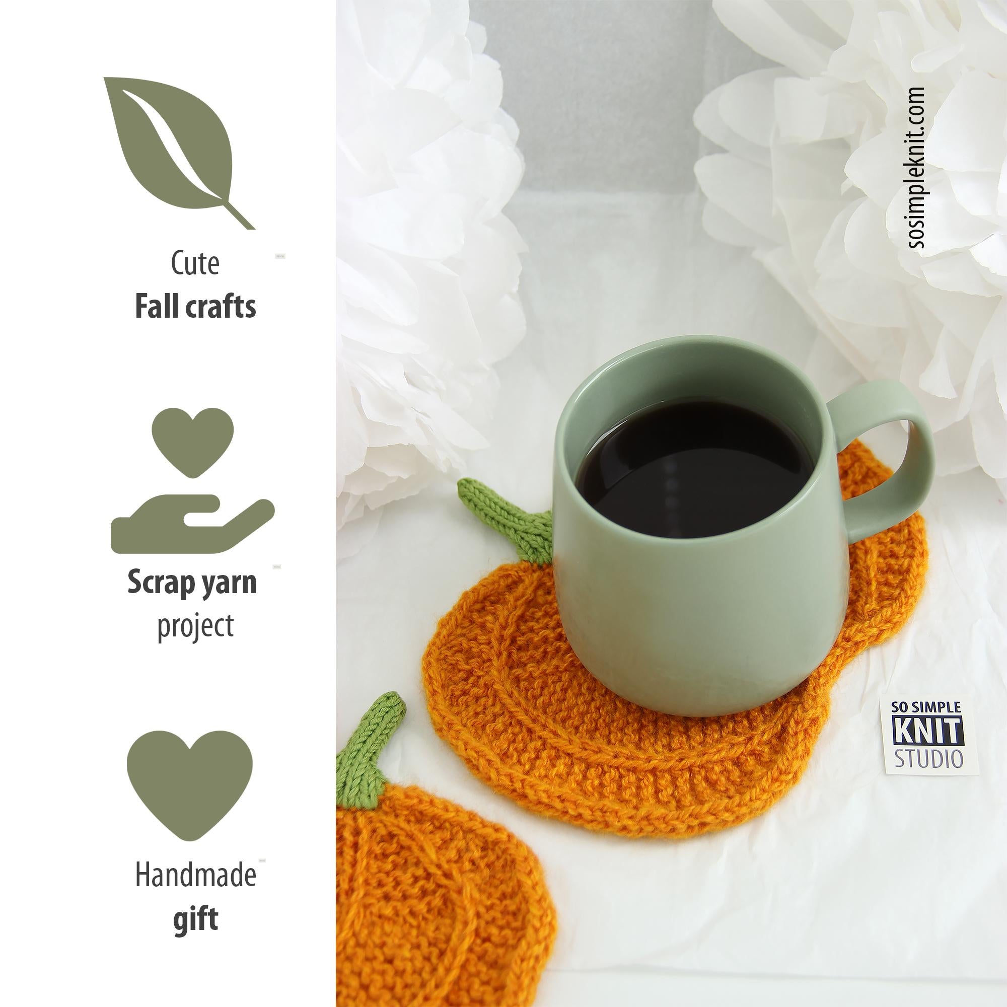 Knitted Pumpkin Coaster