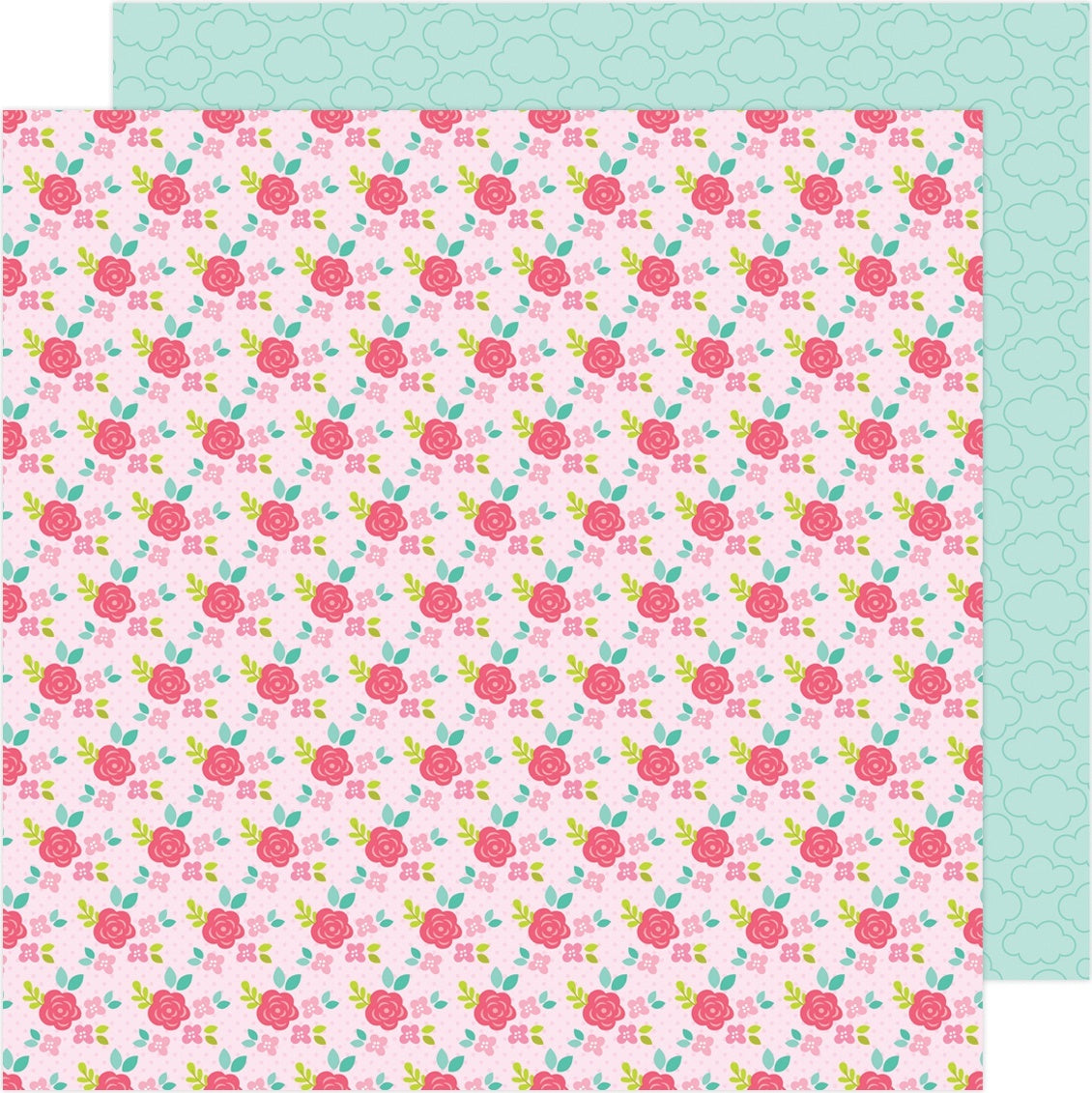Doodlebug Love Notes Double-Sided Cardstock 12"X12" 25/Pkg - Rose Trellis