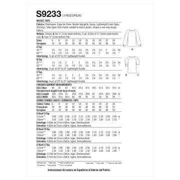 Simplicity Misses' Tops S9233 - Sewing Pattern