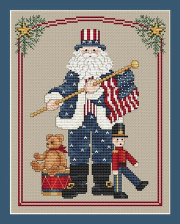 Sue Hillis Designs Patriotic Santa - L232 - Leaflet