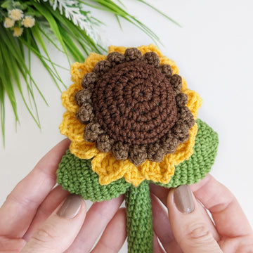 Crochet sunflower pattern, easy crochet flower pattern