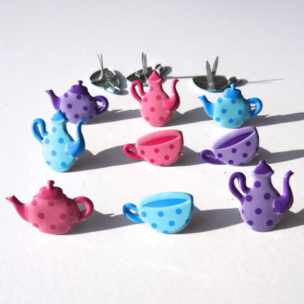 Eyelet Outlet Shape Brads 12/Pkg - Tea