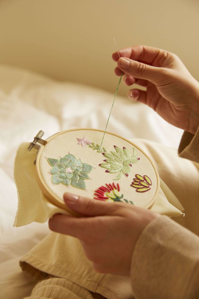 DMC Mindful Making: The Serene Succulents Printed Embroidery Kit