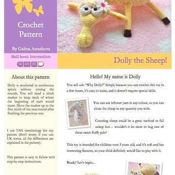 Dolly the sheep Amigurumi fluffy toy