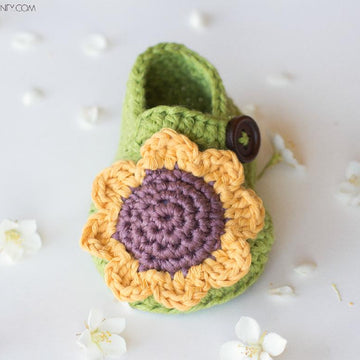 Sunflower Baby Booties
