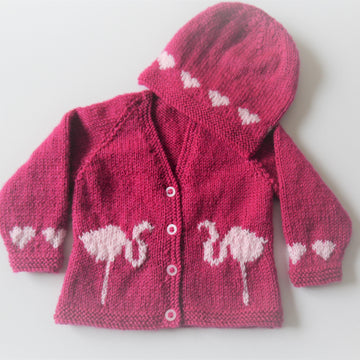 Flamingo and Hearts Baby Outfit