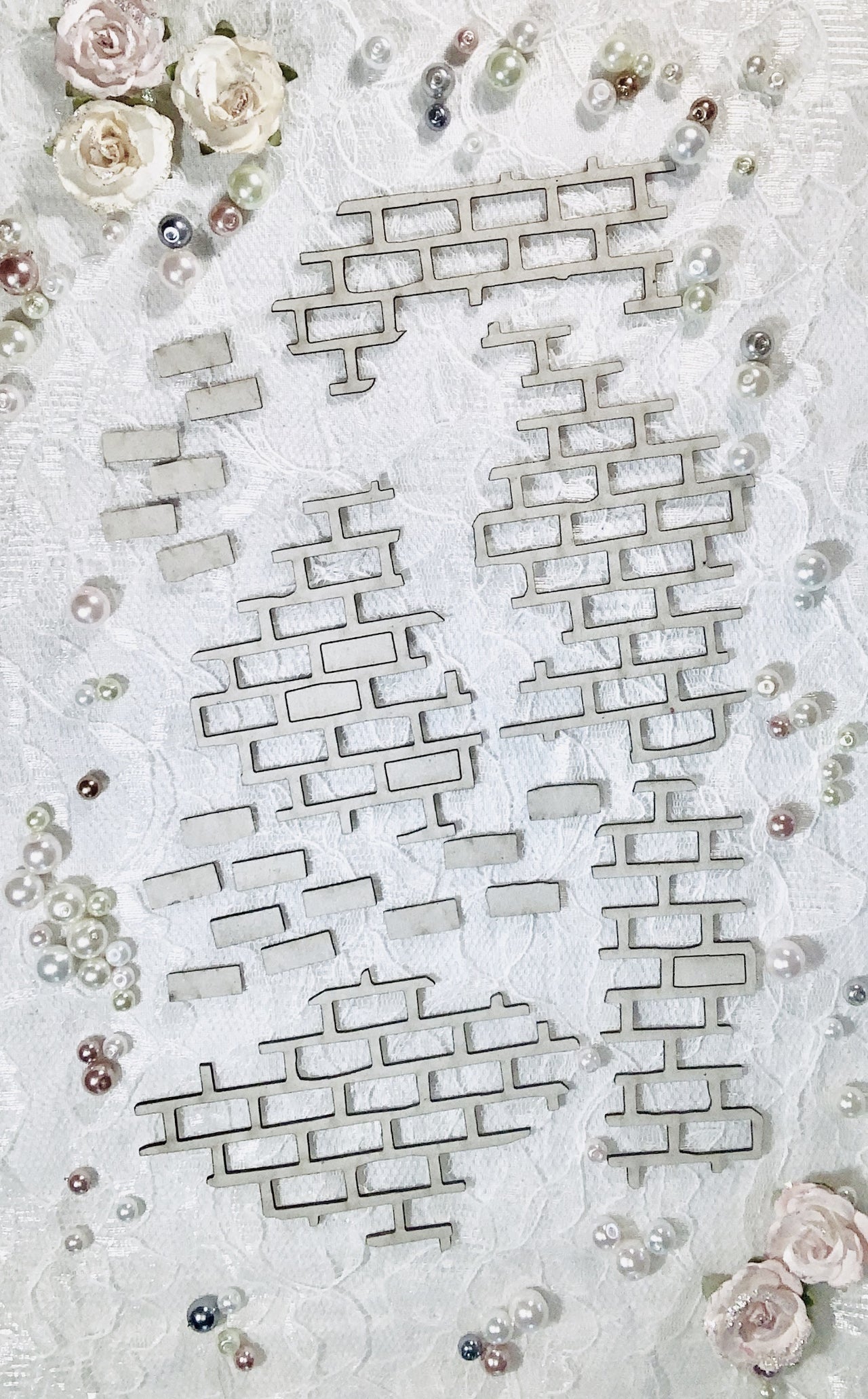 Scrapaholics Laser Cut Chipboard 1.8mm Thick - Brick Pieces, 5/Pkg, 1.5"-4.25"