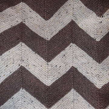 Aran Garter Stitch Chevron Throw