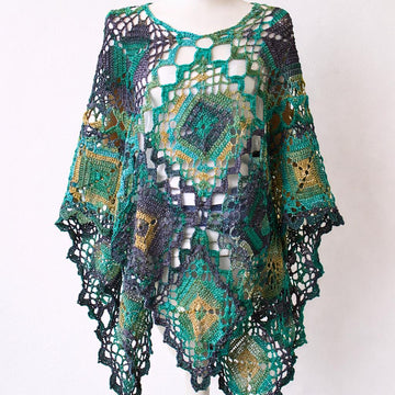 Crochet Pattern Granny Poncho GrannyCouture #1 | Granny Square Poncho | Summer Cover Up PDF