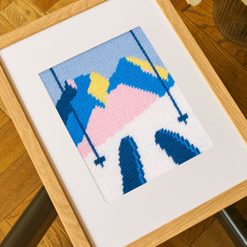 DMC Downhill Skiing Tapestry Kit - 20 x 21 cm