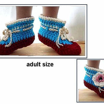 546 CROCHET SLIPPER, newborn to adult
