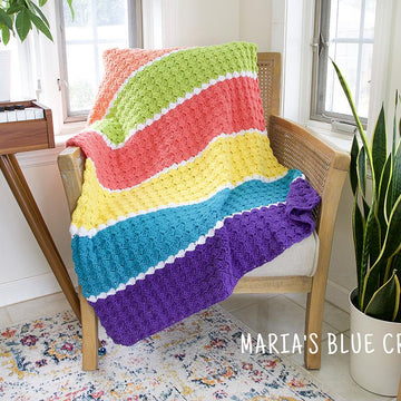 Cross Hatched Shells Crochet Blanket