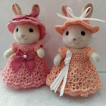 Basic Dress and Hat Set for Sylvanian Adult Rabbit, Cat, etc.