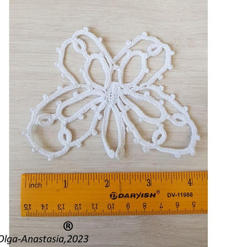 Openwork white butterfly crochet