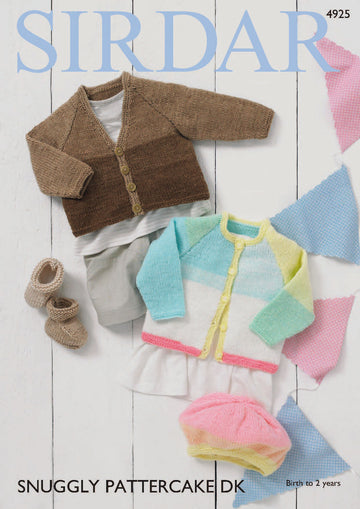 Cardigans, Bootees & Beret in Sirdar Snuggly Pattercake DK - 4925 - Downloadable PDF