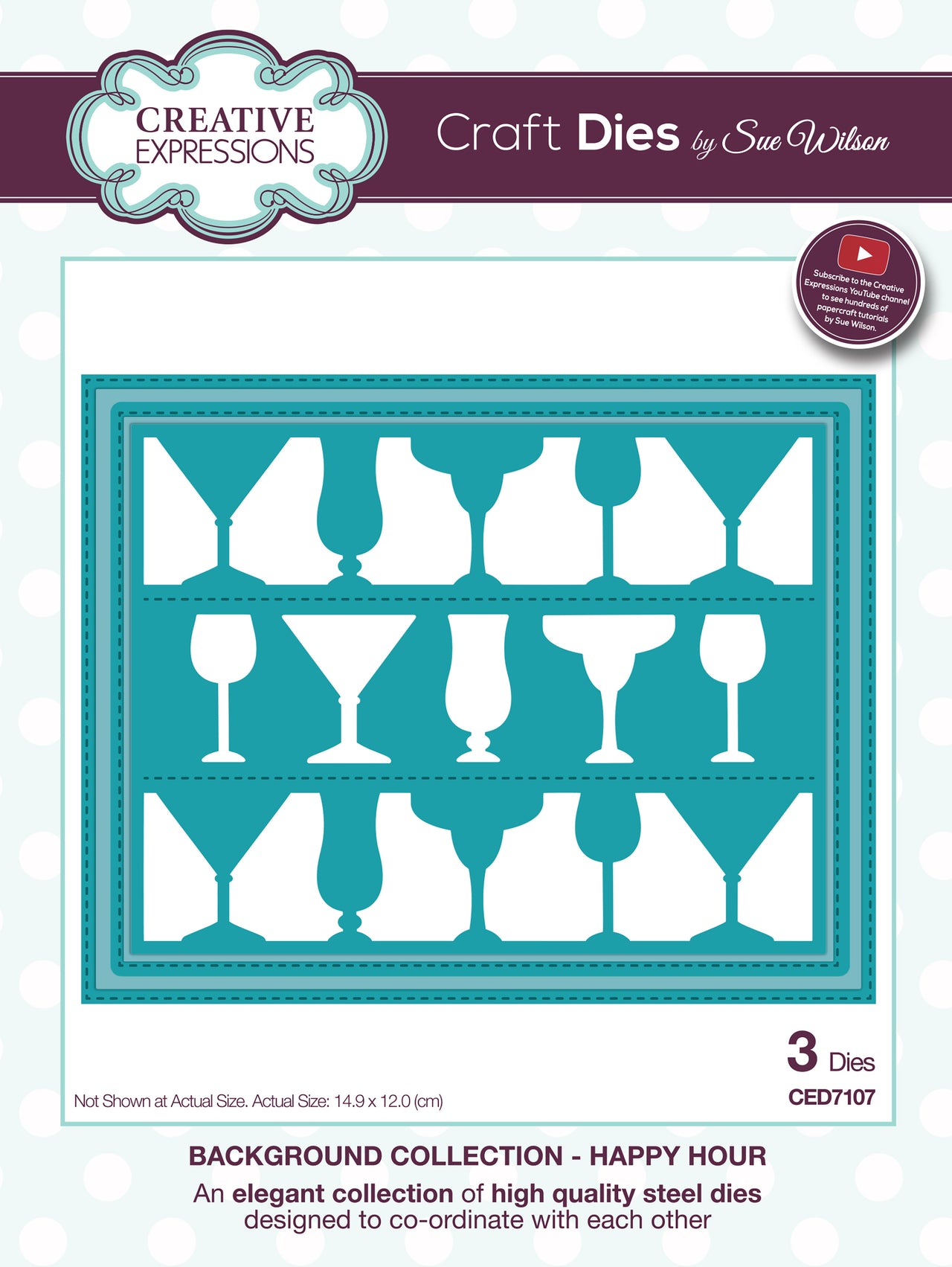 Creative Expressions Craft Dies By Sue Wilson - Happy Hour Background