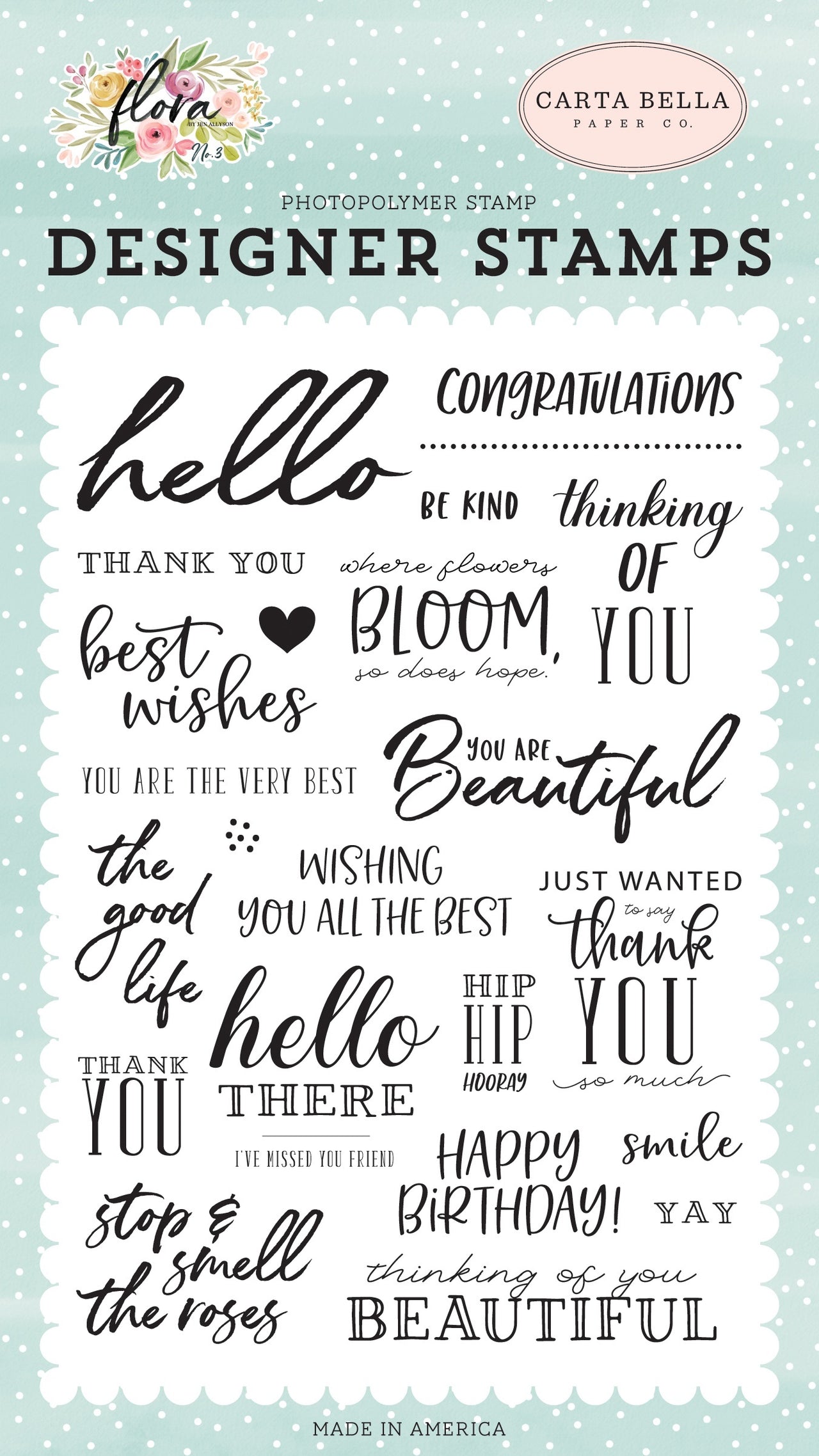 Echo Park Paper Carta Bella Stamps - The Good Life, Flora No. 3