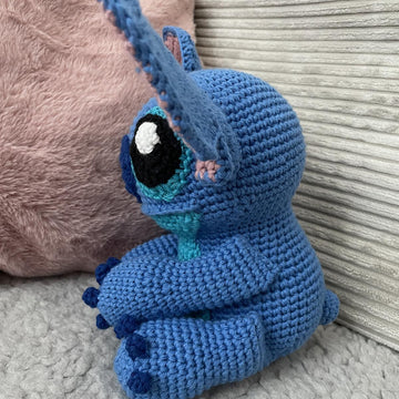 Blue alien amigurumi doll