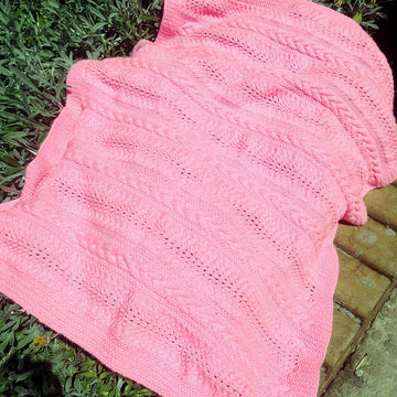 Sandi Cable & Lace Baby Blanket