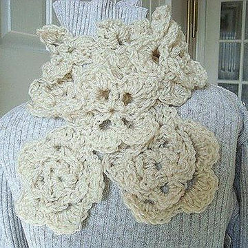 Crocheted Rose Garden Scarf