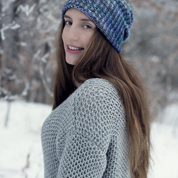 Blue Ribbed Beanie