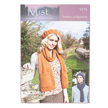 Adult Hats and Scarves in Twilleys Mist DK - 9178 - Leaflet