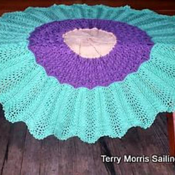 Passion Flower Circular Lace Baby Blanket