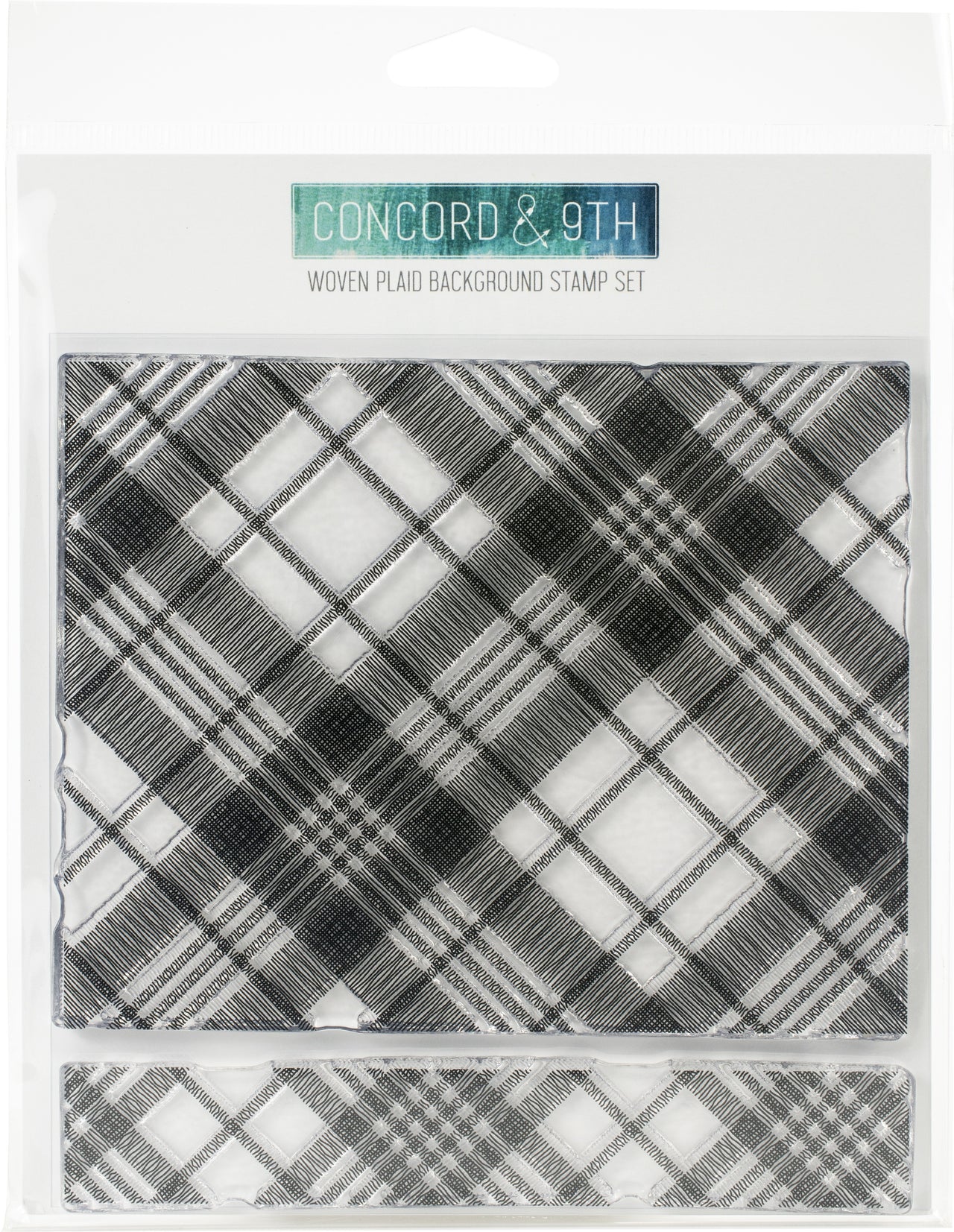 Concord & 9th Clear Stamps 6"X6" - Woven Plaid Background