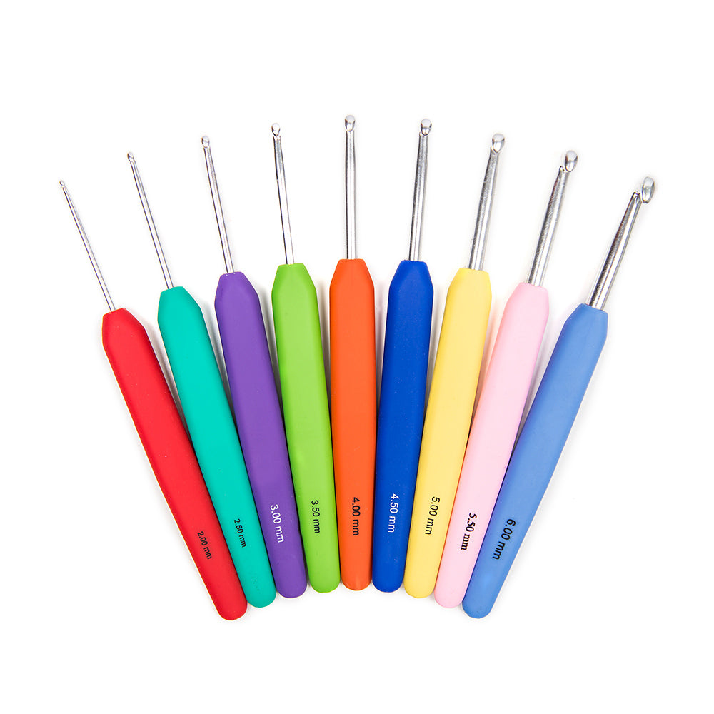 KnitPro Waves Crochet Hook (Set of 9) with Pink Case