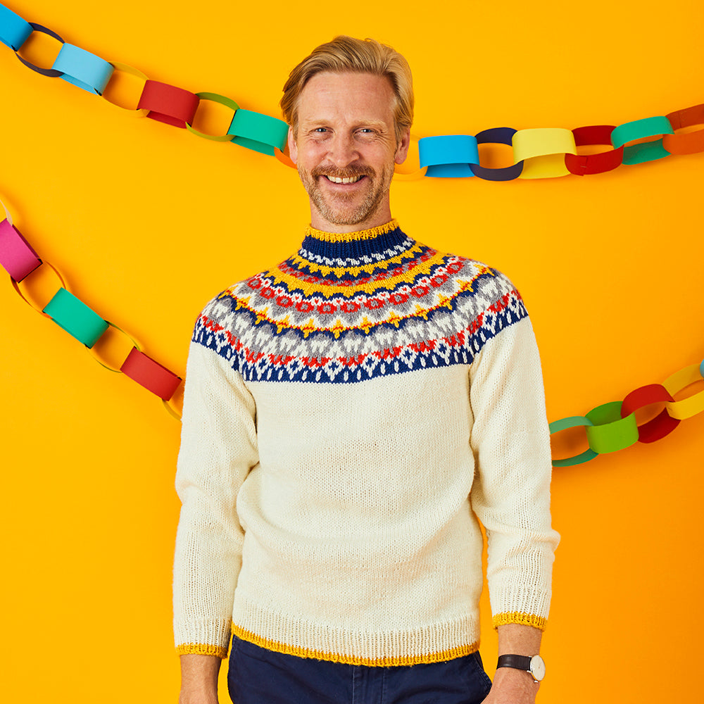 " What a Yoker " - Free Sweater Knitting Pattern For Boys and Men in Paintbox Yarns Wool Mix Aran by Paintbox Yarns