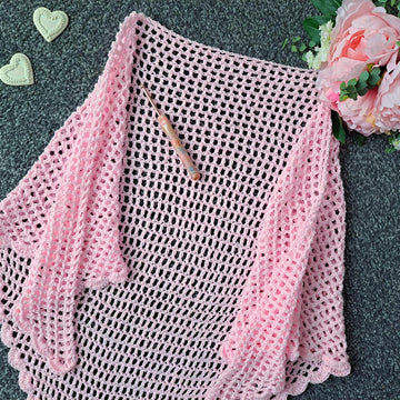 Crochet The Rose Whisper Shawl/Wrap Pattern