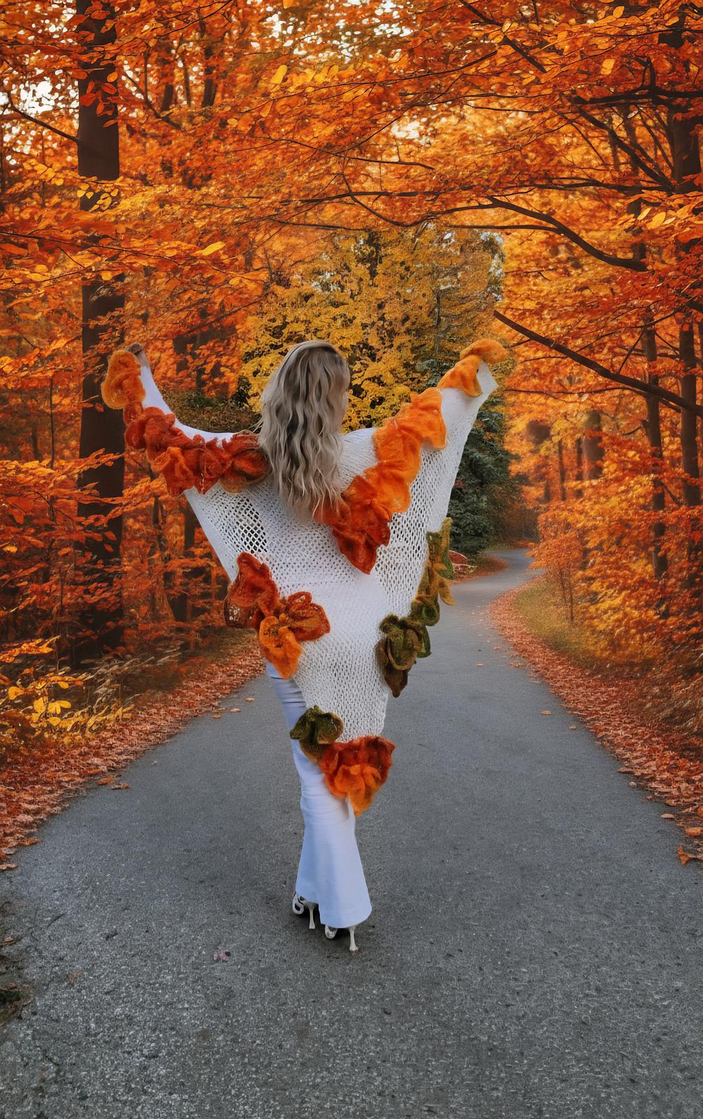 Maple 3D Leaf - Shawl