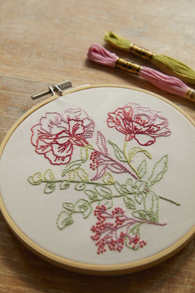 DMC Mindful Making: The Calming Carnations Printed Embroidery Kit
