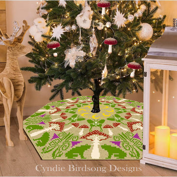 Mushroom Forest Holiday Tree Skirt