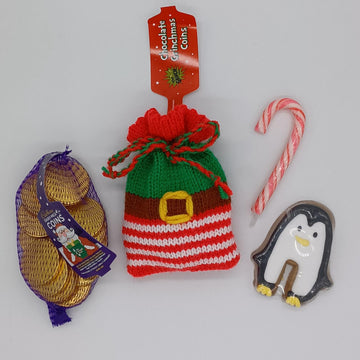 Christmas Chocolate Coin Bags Knitting Pattern Decoration