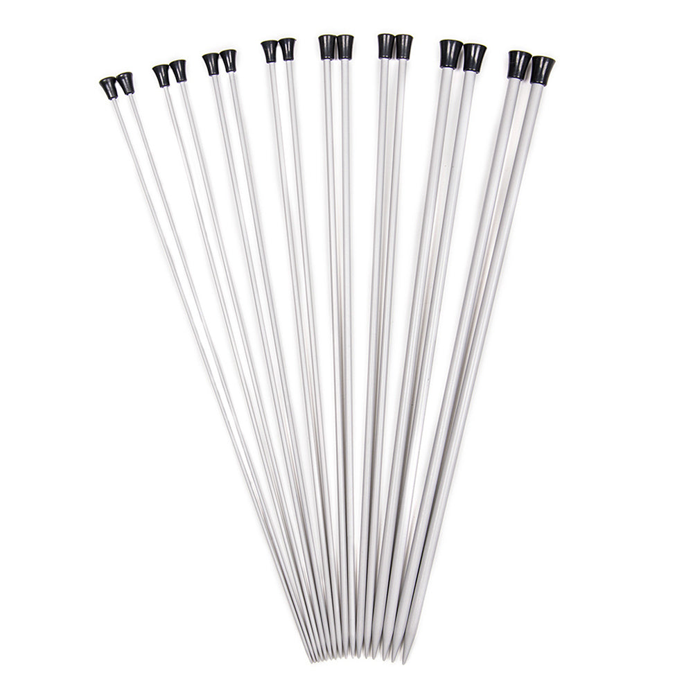KnitPro Basix Aluminum Single Point Needles 35cm