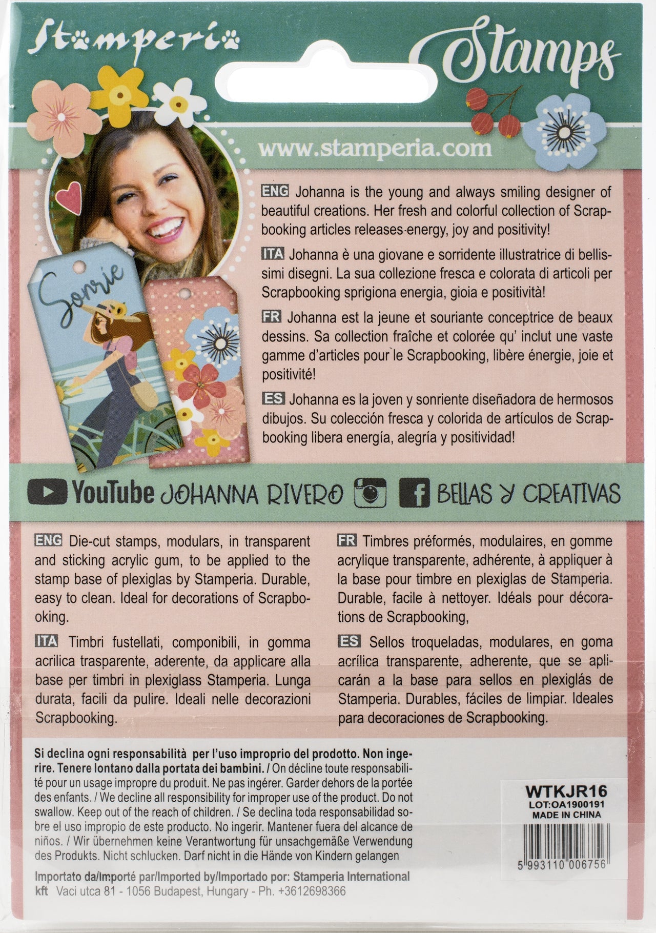 Stamperia Intl Stamperia Cling Stamps - Label X Johanna Rivero