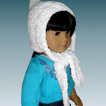 Girls and dolls hat scarf combo. Pixie style. Fits American girl and girls 4-10. 406