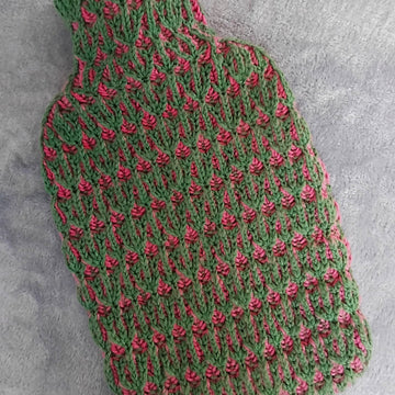 Myrinda Hot Water Bottle Cover (Brioche knitting)