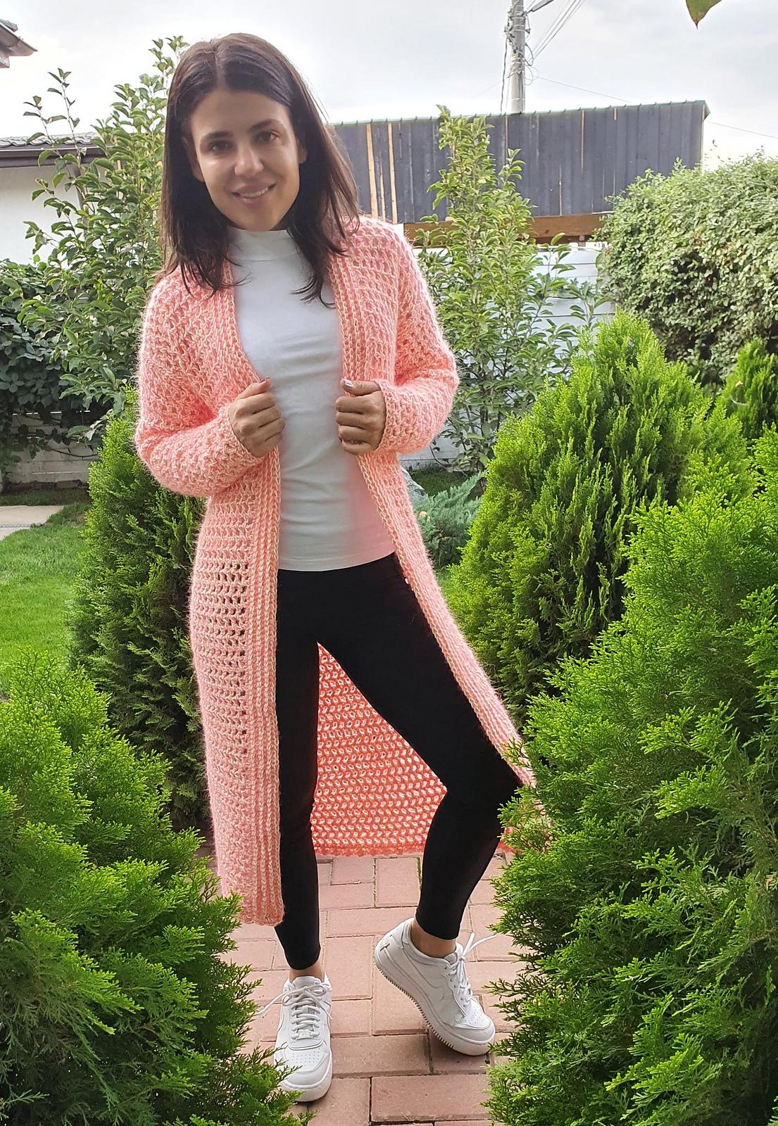 Crochet coat long