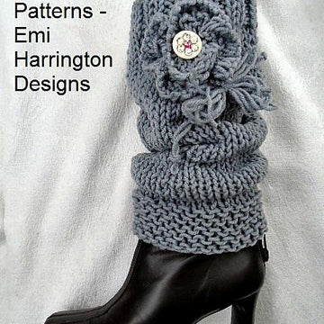1064- GREY Legwarmers & Texting Gloves