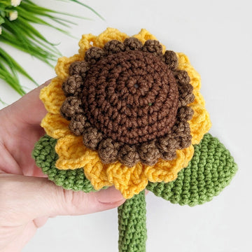 Crochet sunflower pattern, easy crochet flower pattern